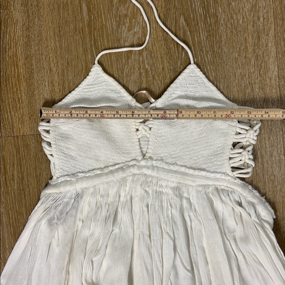 Free People Coconuts All Day Macrame Asymmetrical Hem Maxi Boho Beach Dress XS - Picture 11 of 13